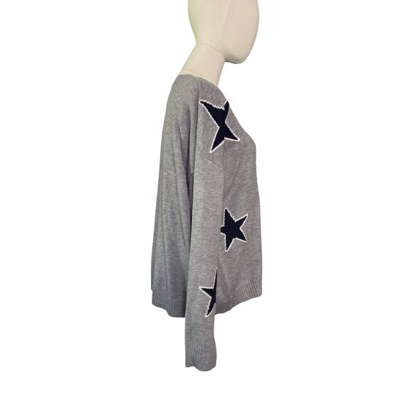 Sweet Romeo Grey Star Sweater Size L Heather Knit Pullover Nordstrom NWT - Picture 6 of 8